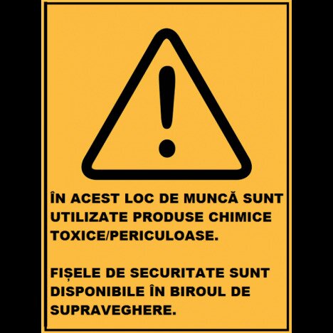 Placuta pentru lucru cu produse periculoase chimice si toxice